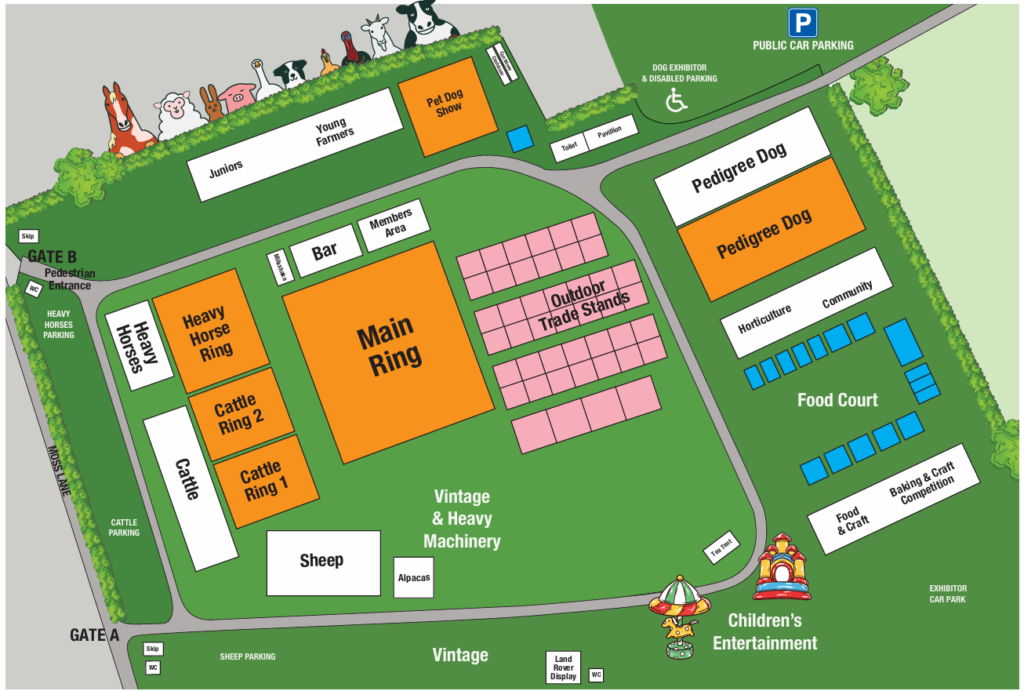 Goosnargh & Longridge Agricultural Society showground layout