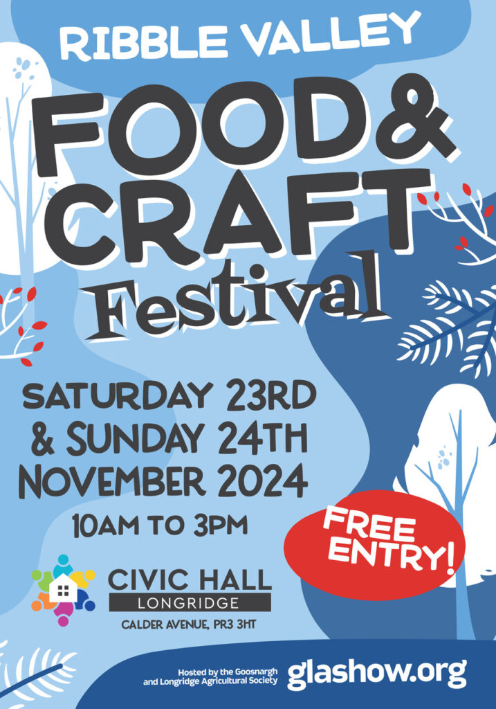 Food and Cract Festival Longridge Civic Hall 23rd to 24th November.